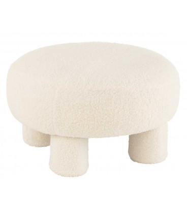 Pouf Rond sur pieds Teddy Blanc