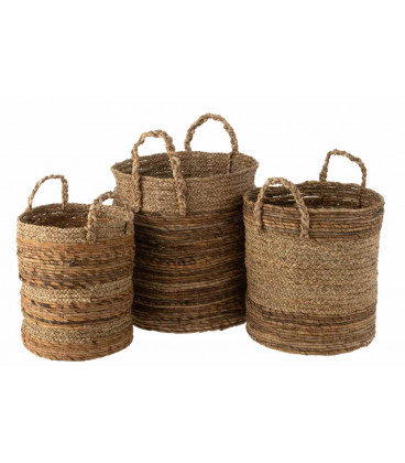 Set 3 Paniers Lucie Raffia Naturel