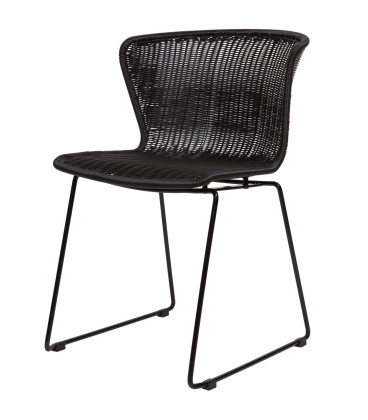 Lot de 2 Chaises Wings Noir Rotin Polyester