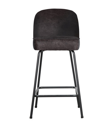 Lot de 2 Chaises de Bar Vogue 65cm Noir Cuir Recyclé