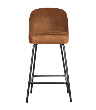 Lot de 2 Chaises de Bar Vogue 65cm Cognac Cuir Recyclé