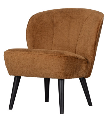 Fauteuil Sara Velours Cognac