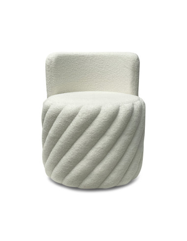 Fauteuil Alex pivotant teddy blanc opjet