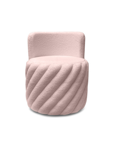 Fauteuil Alex pivotant teddy rose opjet