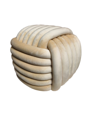 Pouf passementerie sable opjet