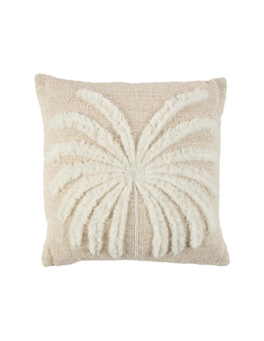 La housse de coussin Isla Palm - Blanc naturel 50x50