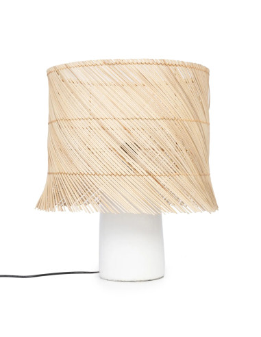 Lampe de table en rotin - Blanc naturel