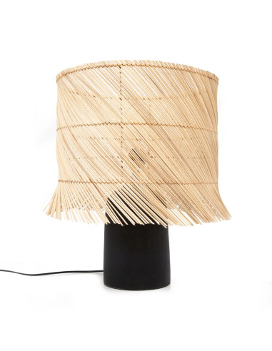 Lampe de table en rotin - Noir Naturel