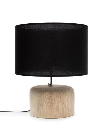 Lampe de table en bois de teck - Naturel Noir