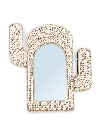 Miroir cactus coquillage - Naturel