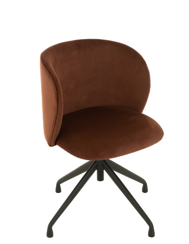 Chaise pivotante / relevable / inclinable en velours marron foncé