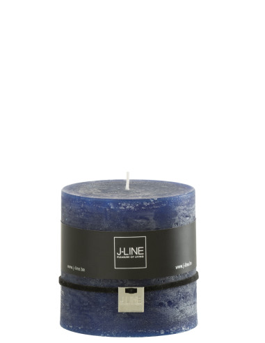 Bougie cylindrique bleu foncé 80H