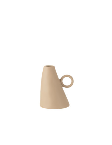 Vase incliné en céramique beige