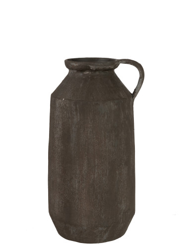 Poignée de vase en céramique rustique marron de grande taille