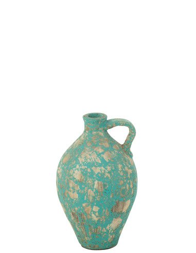 Vase Carafe Antique en Argile/Ciment Azur