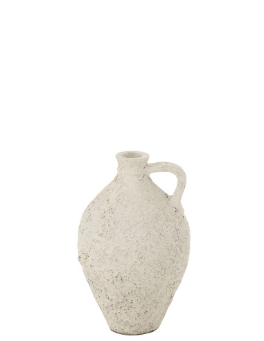 Vase Carafe Antique en argile/ciment blanc