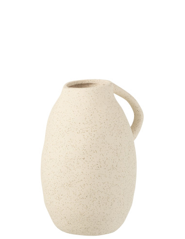 Vase Cruche en céramique beige de taille moyenne