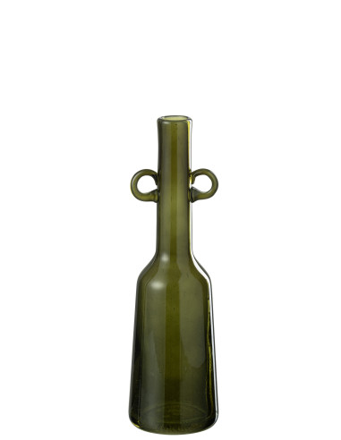 Vase en verre vert grand