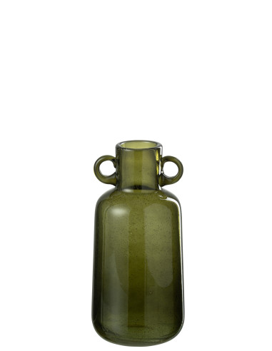 Vase en verre vert petit