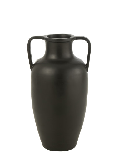 Vase 2 Bras Terre Cuite Noir Grand