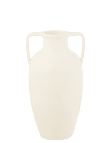 Vase 2 Bras Terre Cuite Blanc Grand