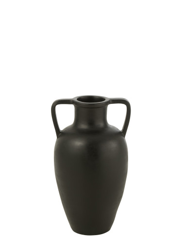 Vase 2 Bras Terre Cuite Noir Petit