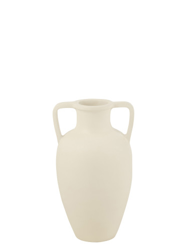 Vase 2 Bras Terre Cuite Blanc Petit