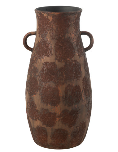 Vase Amphore en Terre Cuite Marron/Rouille Grand