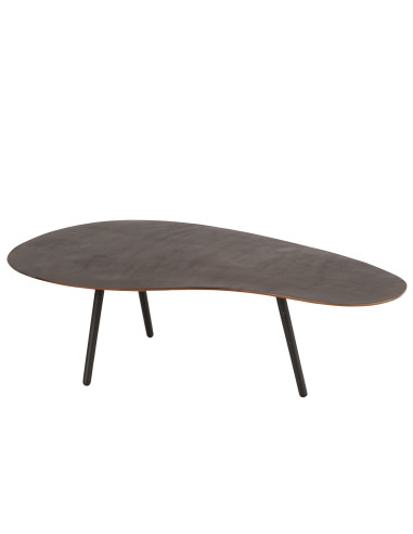 Table basse en aluminium/fer marron de grande taille