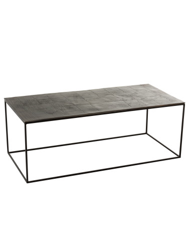 Table basse rectangulaire en aluminium/fer oxydé noir antique