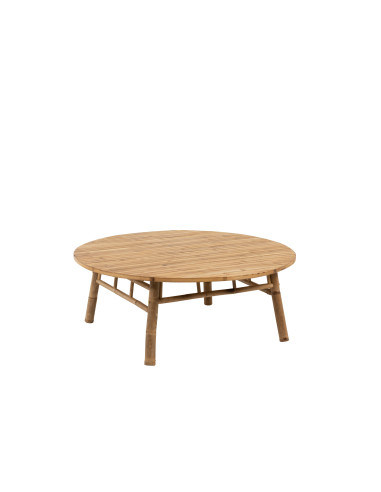 Table basse ronde en bambou naturel