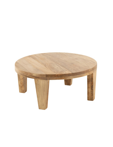 Table basse ronde en bois de manguier naturel