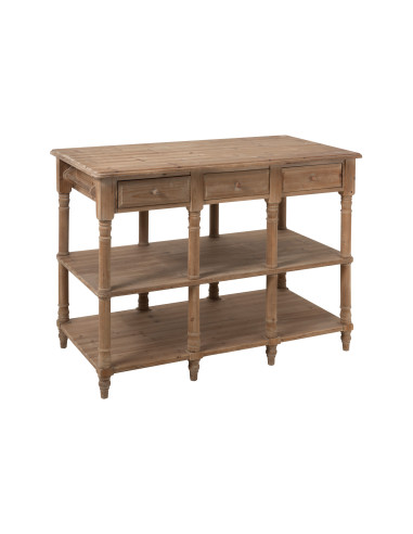 Console 6 tiroirs en bois naturelJ-Line