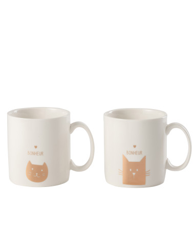 Tasse Chatons Céramique Or Assortiment De 2J-Line