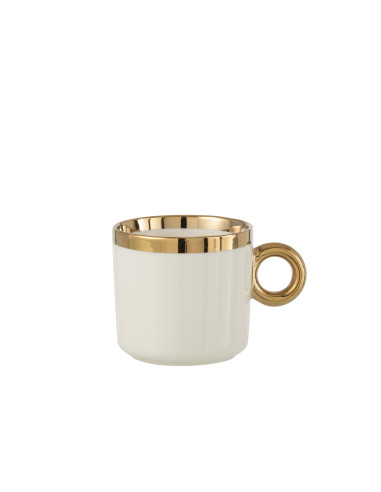 Boîte de 1 tasse en céramique blanche/orJ-Line