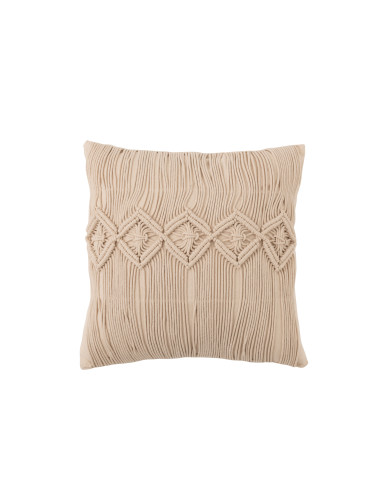 Coussin douillet en coton beige largeJ-Line