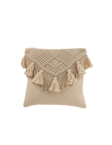 Coussin douillet en coton beige petitJ-Line