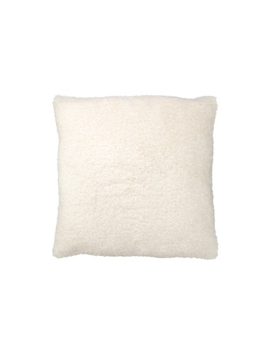 Coussin Teddy en polyester blancJ-Line