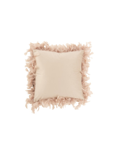 Coussin Plumes Polyester Poudre RoseJ-Line