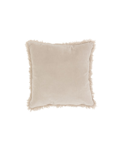 Bordure de coussin longue en coton/lin beige/grisJ-Line