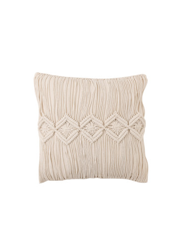 Coussin douillet en coton blanc cassé, grandJ-Line