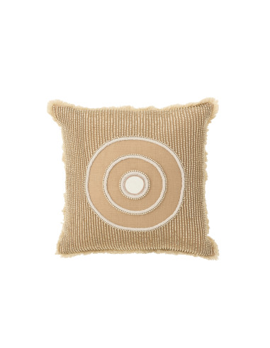 Cercle de coussin en coton blanc/beige IbizaJ-Line