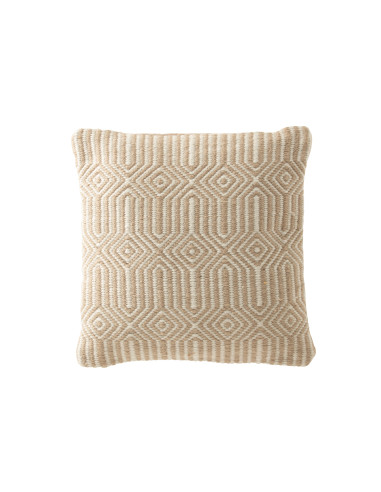 Coussin Ibiza Poly Naturel/BlancJ-Line