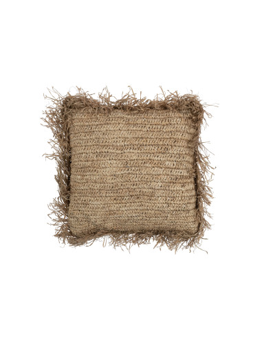 Coussin Jeff Carré en Raphia Naturel GrandJ-Line