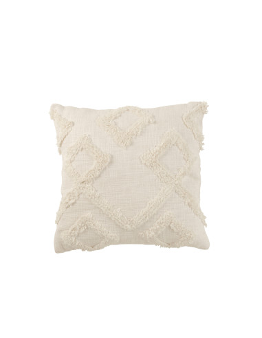 Boutonnage de coussin en coton blancJ-Line