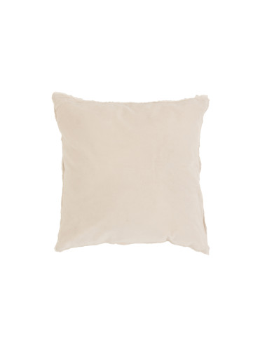 Bordure de coussin courte en coton/lin blancJ-Line