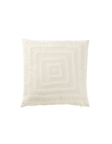 Motif de coussin carrés en polyester blancJ-Line