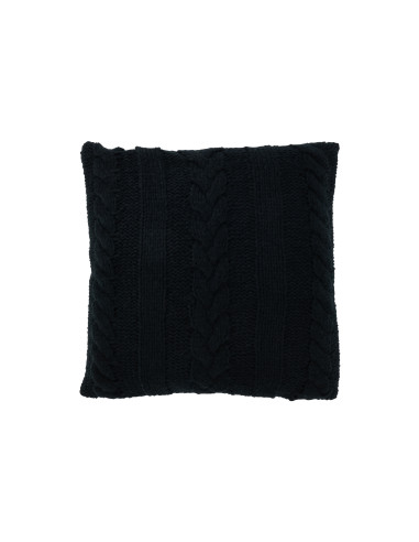 Coussin torsadé en polyester noirJ-Line