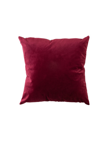 Coussin carré en velours rouge / bordeauxJ-Line