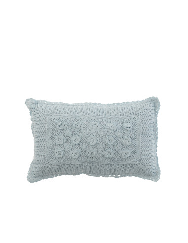 Coussin Rectangle en Dentelle en Coton BleuJ-Line